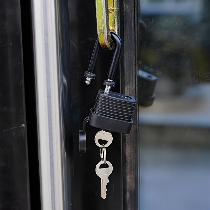 TEMU Waterproof Long Shackle Anti-rust Heavy-duty Padlocks, Each Padlock With 2 Keys, For Outdoor Luggage Cabinet