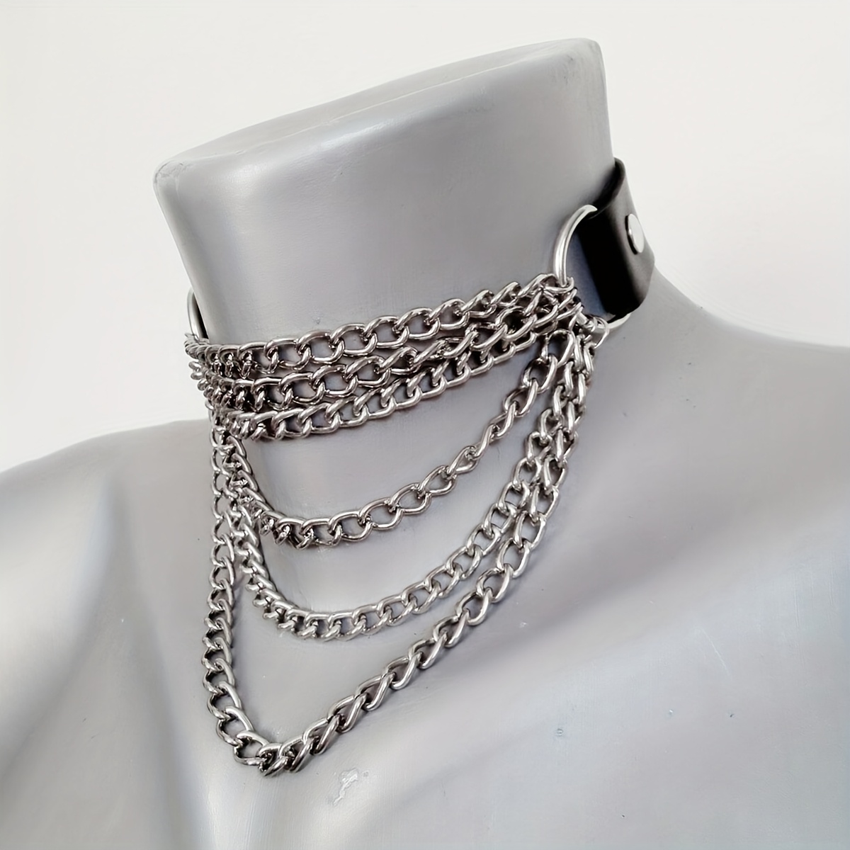 TEMU Collier à pompons gothique à col unisexe, chaîne de cou tendance, chaîne de tempérament, assorti aux vêtements de tous , cadeau de la