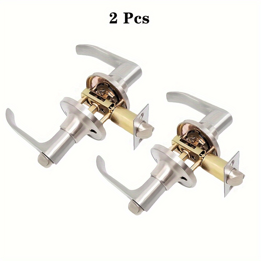 TEMU 2pcs Door Handles Kits, Door Locks, Entrance Door Handles With Lock And Key, Exterior Door Handle Key Entry Door Handle Lock, Safe Lockset