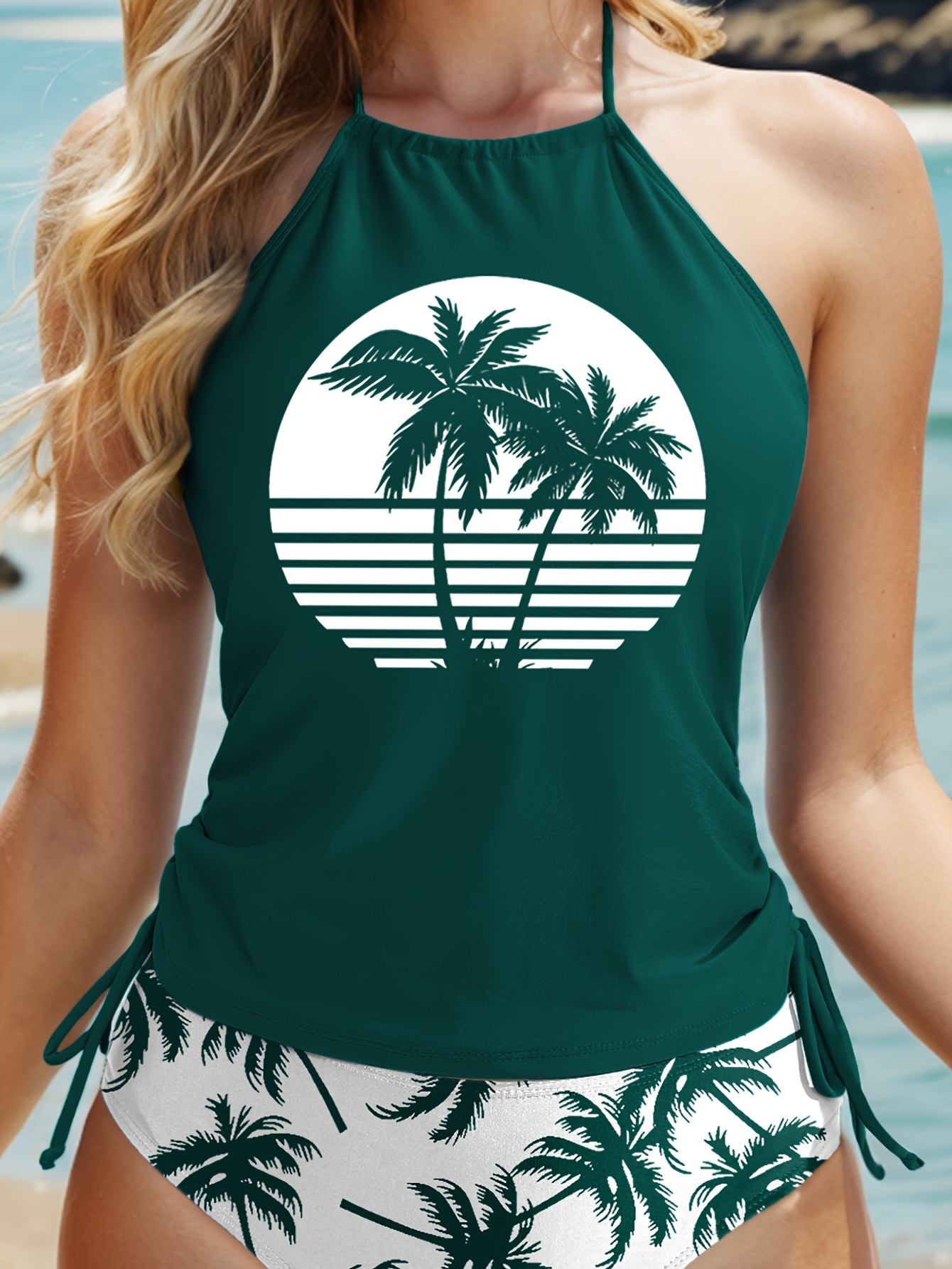 Set It And Forget It Halter Tankini Top