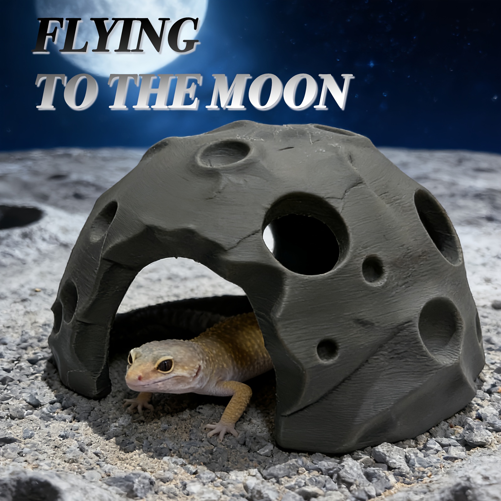 Dreamy Moon Rock Cave Shaped Amphibian Hideout