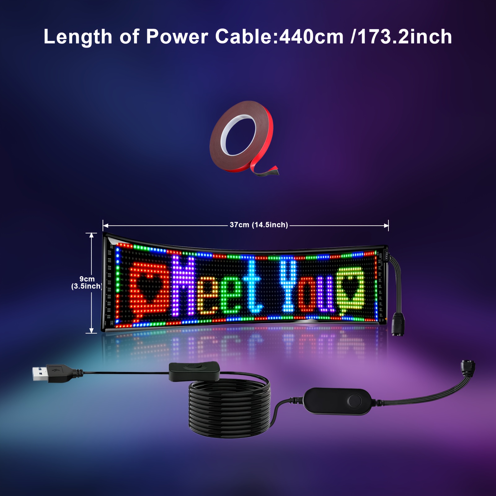 E-shop Mehrzweck RGB LED Flexibler Streifen Licht, USB Programmierbares LED Display Panel mit App Steuerung, Bild für Shop, HOME Deko, Vollfarb RGB,