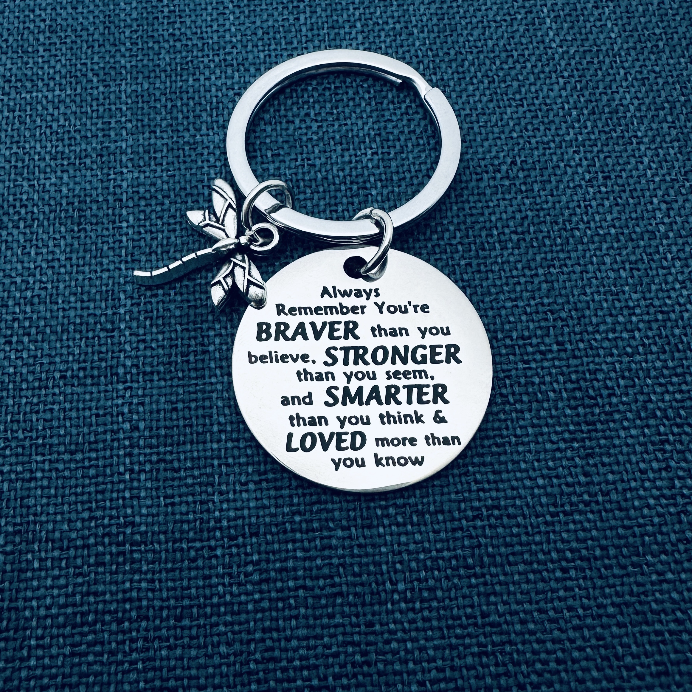 

Inspirational Keychain Engraved - Steel, & - For