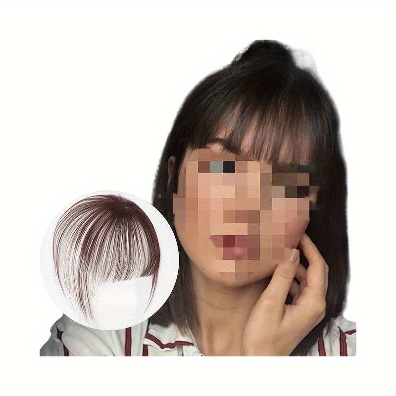 

Bangs 360° Clip On Hair For Women, Fake Bangs Air Bangs Topper With Bangs French Bangs With Temples Clip In Bangs Hair Extensions 8 Inches For Hairpieces Hair Extensions,