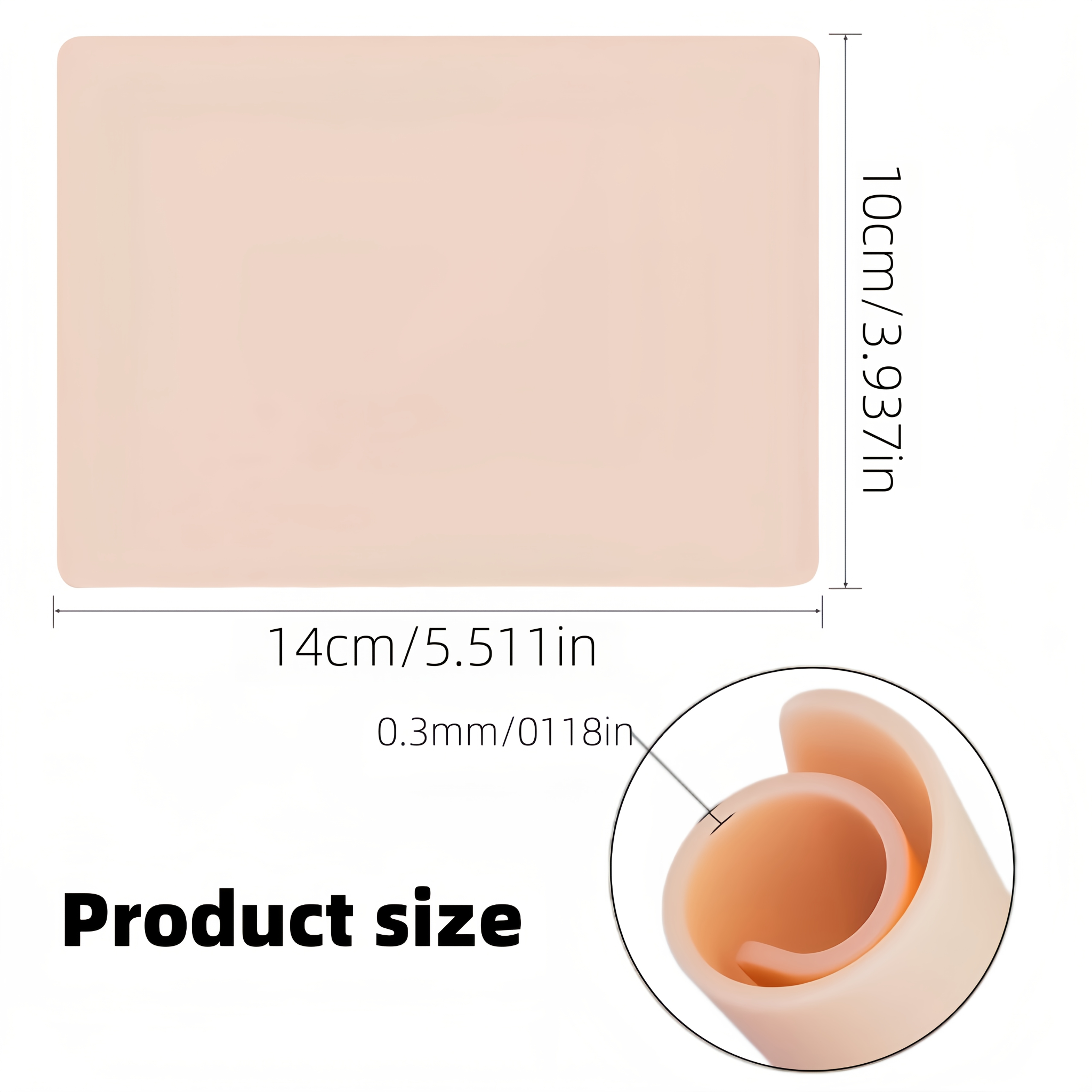 Image of 3pcs Professional 3 Mm Tattoo Practice Skin 4x5.5 Inch - Double Sided Blank Fake Skin Silicone For Beginners, Professional Artists, Microblading, Eyebrow And Body Art Training