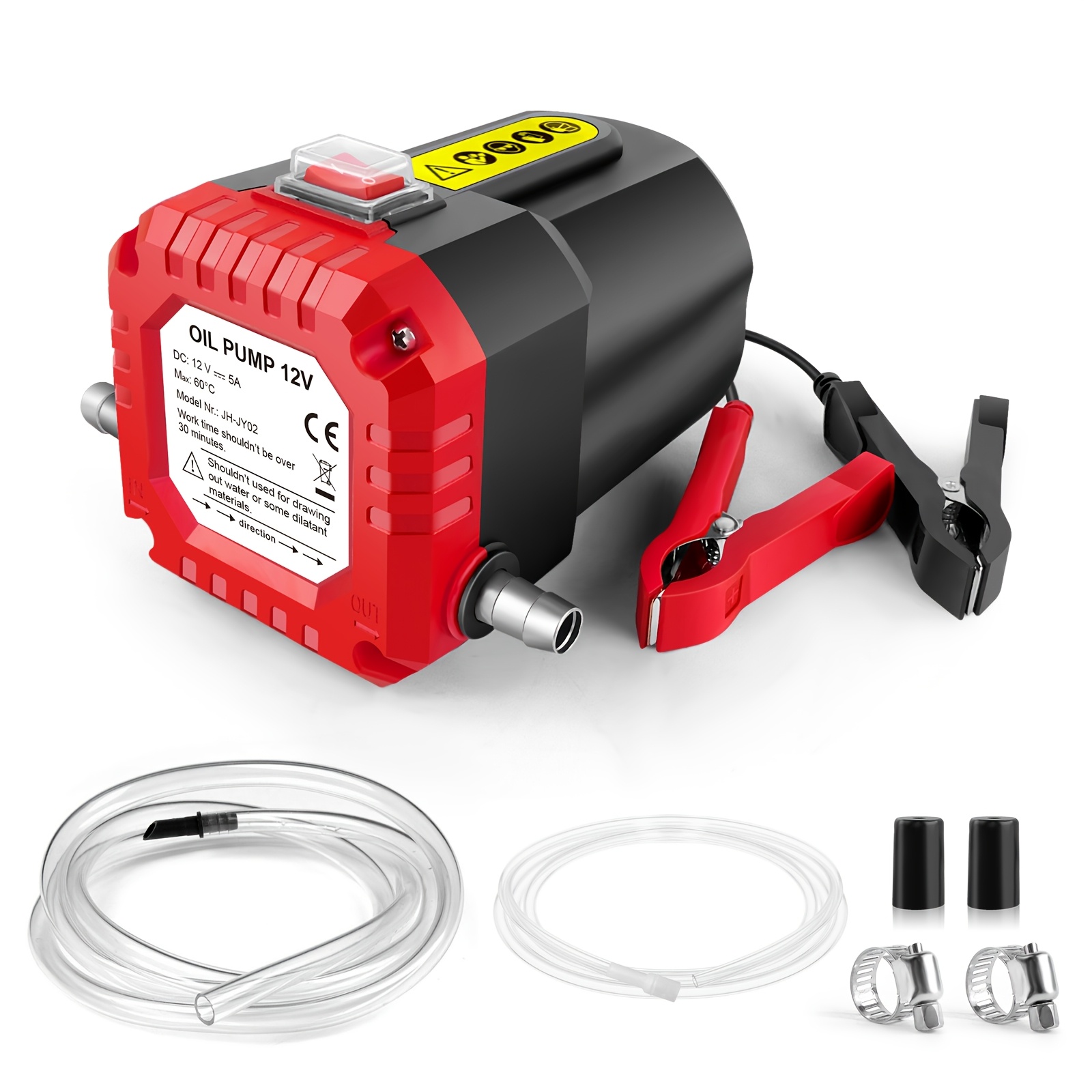 TEMU 12v Portable Car Oil Pump, Electric Engine Oil And Fuel Suction Pump, Electric Fuel Pump Extractor, Red, Ideal For Oil And Extraction, Suitable