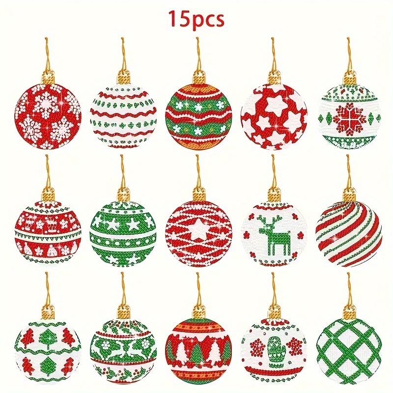 15個入り】クリスマス ダイヤモンドペインティング キット 丸型pet素材 