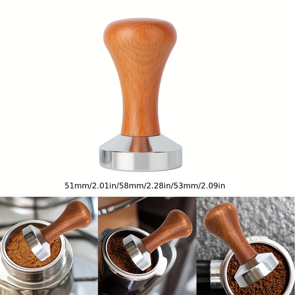  Espresso prensador para café, base de acero inoxidable, de 51  mm. Barista grano de café Espresso herramienta de prensado en oro  Accesorios de cocina : Hogar y Cocina