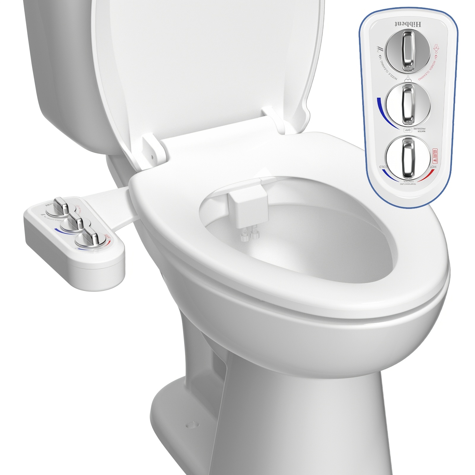 Image of Toilet Seat Bidet With Self Cleaning Dual Nozzle, Hot And Cold Water Spray Non-electric Mechanical Bidet Toilet Attachment For Rear Or Female Washing Sanitizing