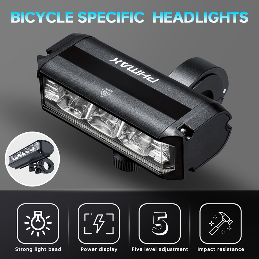 TEMU 1000lm 3-led Bike Light Compatible With - Power Bank, 4 (flashlight, Bike Light, Bike Light With Power-saving Mode, Emergency Flashlight) -