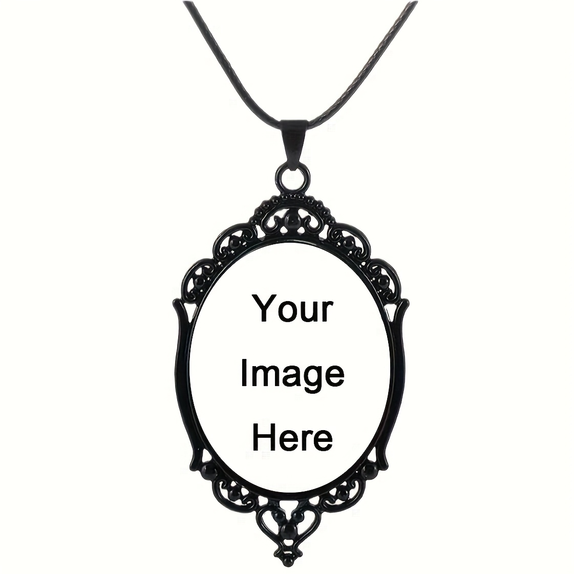 TEMU 1pc Pendentif Ovale Photo Personnalisé Style Gothique Vintage, Idéal pour Couples, Famille, Amis, , Cadeau ou Anniversaire
