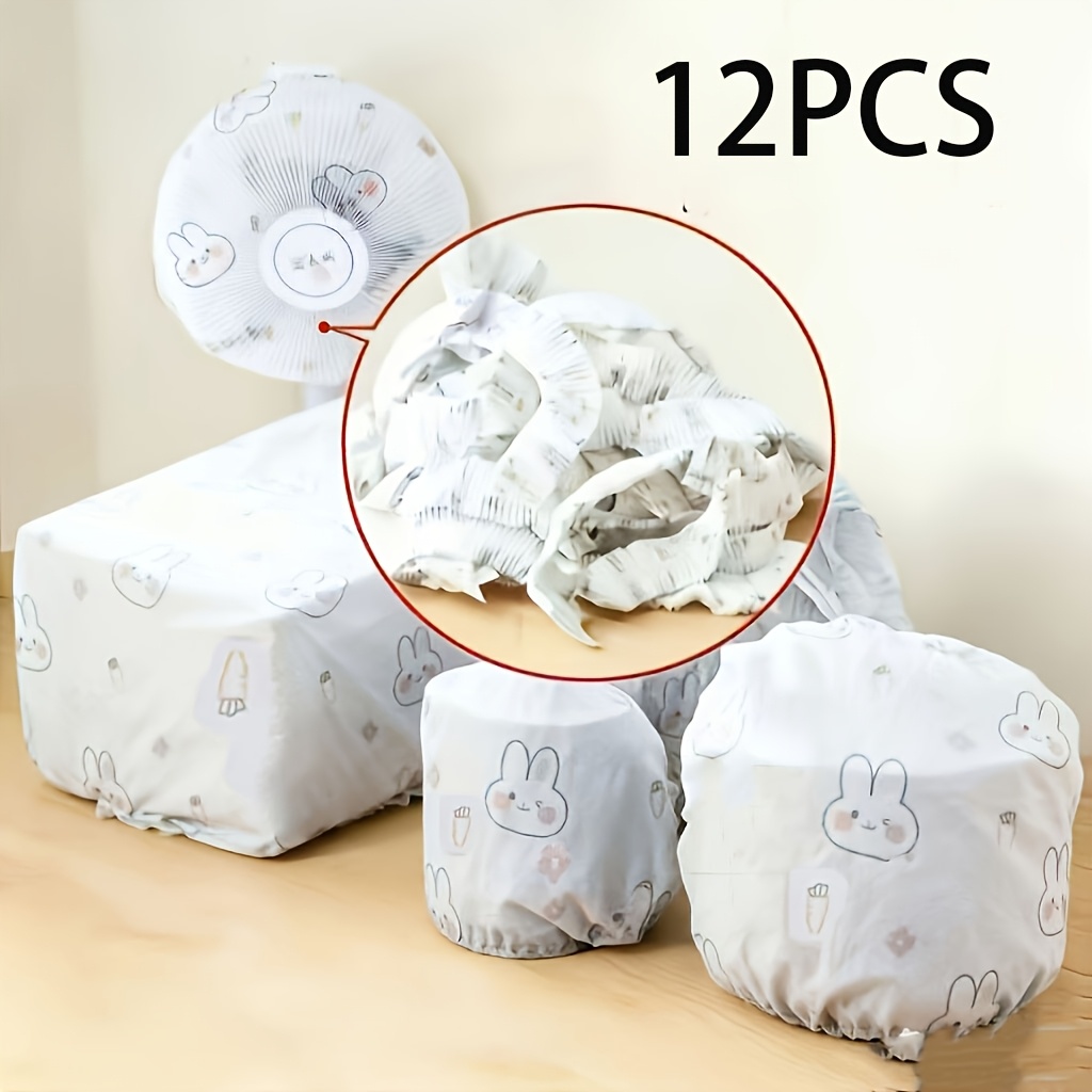 TEMU Lot de 12 housses -poussière extra larges et épaissies, faciles à nettoyer, couverture complète avec bords élastiques, housses de universelles