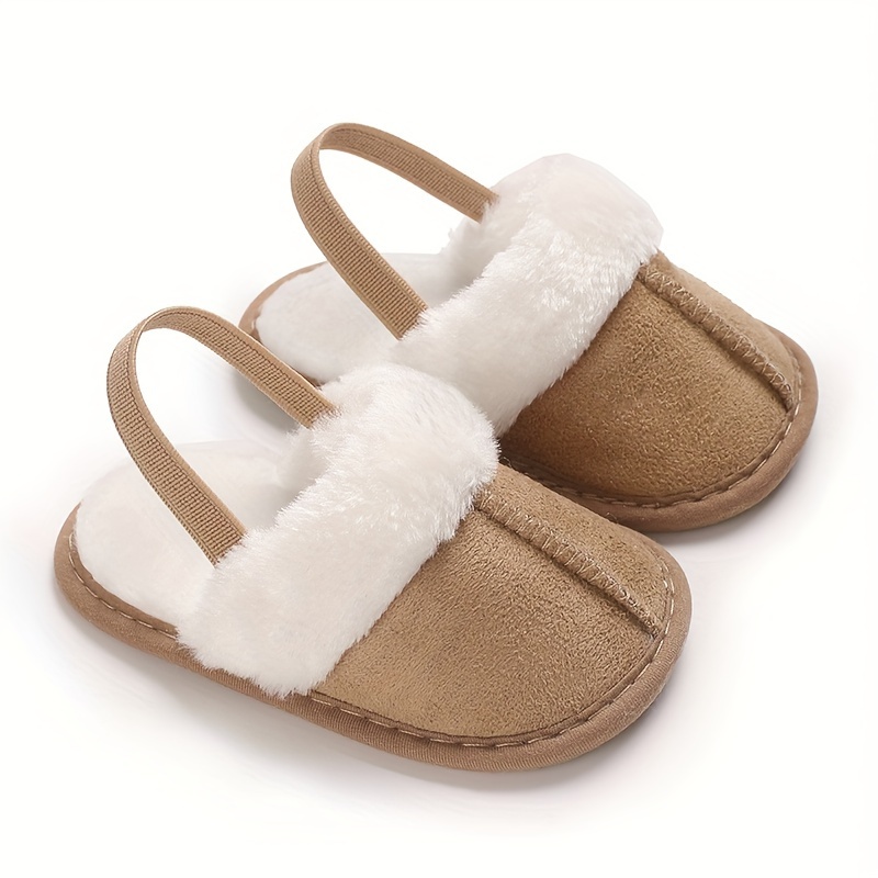 Cute Slippers for Babies Aged 0-18 Months, Suitable for Autumn And, Featuring Plush Lining for Warmth, Soft Soles for Comfort, And Designed for Indoor Leisure And Early Walking.