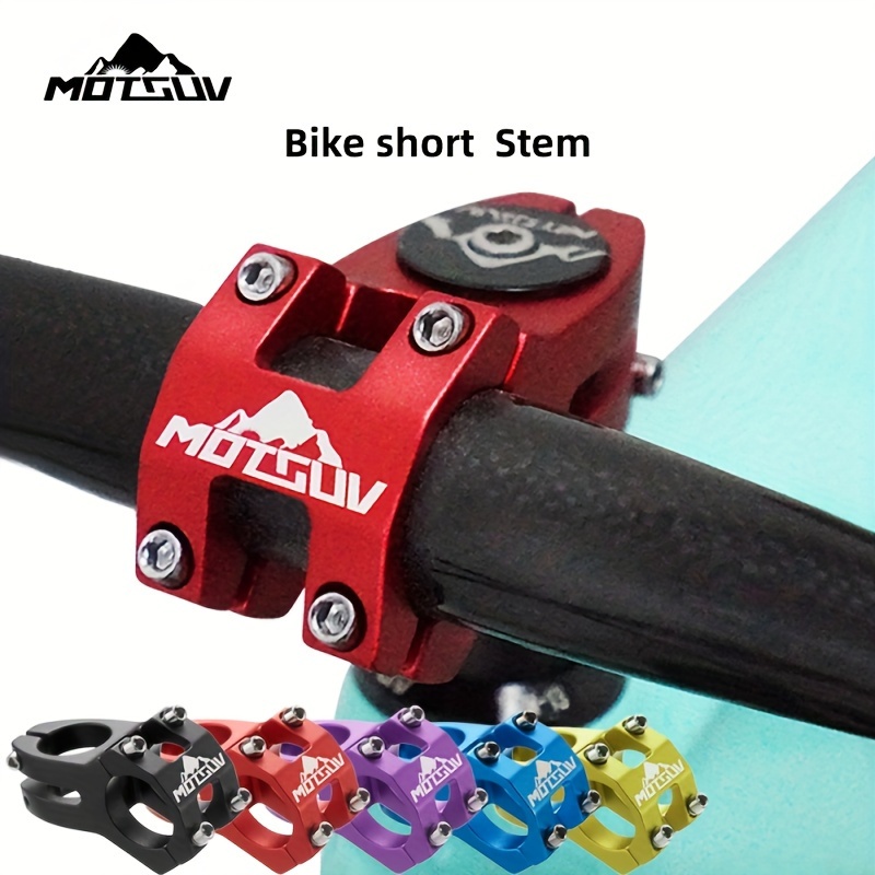 

Motsuv Lightweight Aluminum Alloy Bike Stem - 31.8/, Fit, Vibrant Colors With Mountain Graphic - Cycling Handlebar Riser For Mtb And Road Bikes, Mountain Bike Accessories, Motsuv