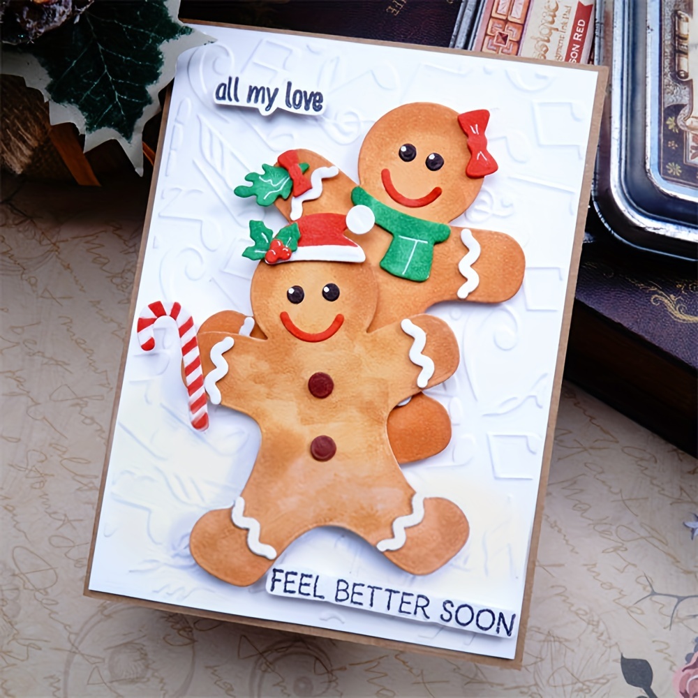 

Christmas 1pc Creative Christmas Candy Man Decoration Metal Die Cuts, Christmas Ornaments Diy Cutting Die Cuts Diy Scrapbooking Album Decorative Embossing Paper Card Art Craft Card Making