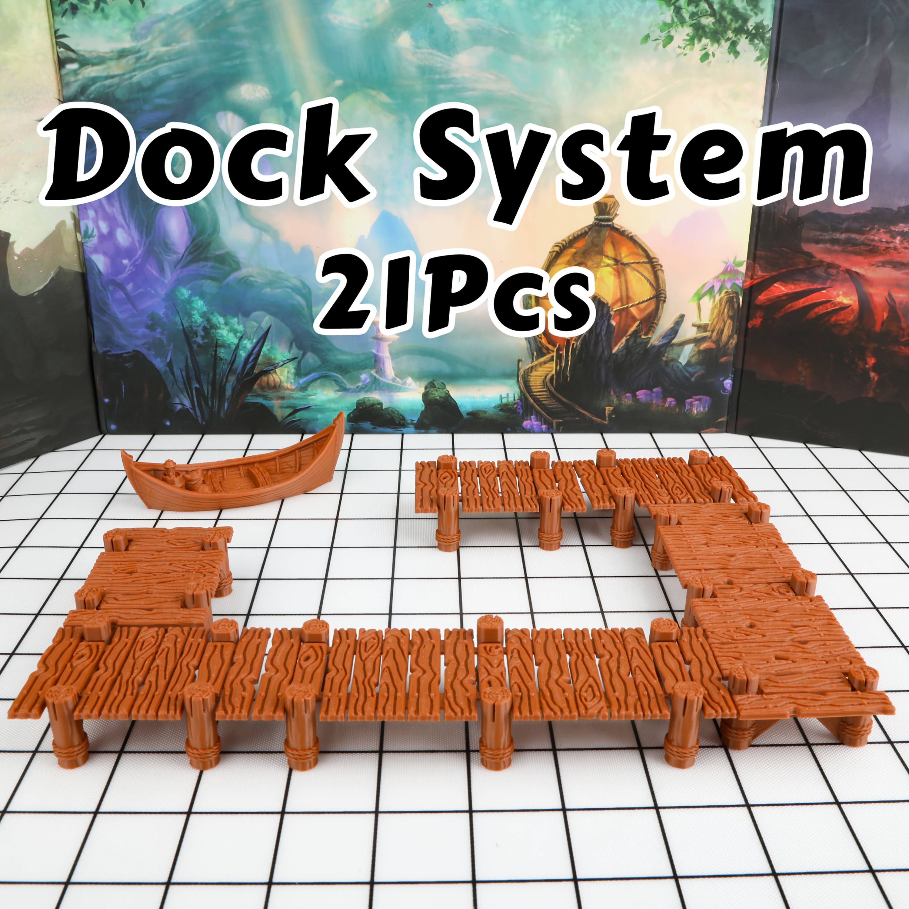 

28mm Dock System Set For Dnd Bundle, Essential Accessories For Tabletop Rpgs Like , Featuring Modular Components For Building Dock .