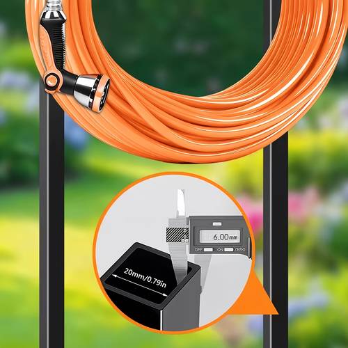 heavy duty black metal garden hose holder wall mounted metal hose hanger outdoor freestanding heavy duty hose rack rust resistant design with spikes for stability outdoor lawn and patio beds