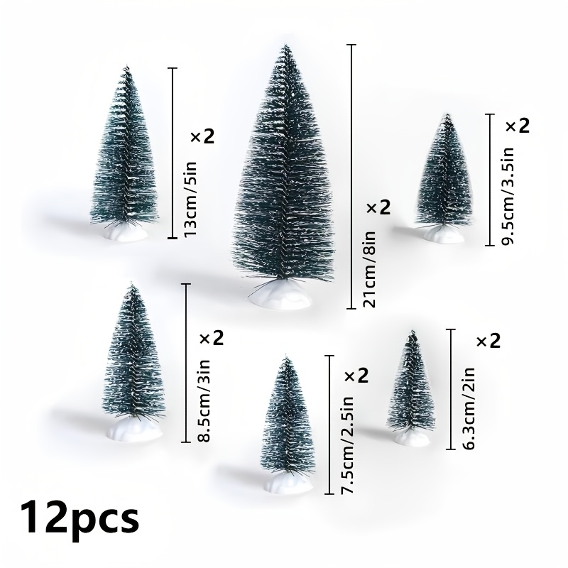 TEMU 12pcs Large Christmas Tree Decoration Set, Party Games And Activities Decoration Props, Full Set Of 6 Sizes, Suitable For Mantelpiece, Tabletop,
