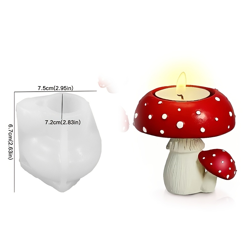 Clay Mold, Mushroom Candlestick, Silicone Mold, Autumn And Gift, Home Desktop Atmosphere Decoration, Handicrafts