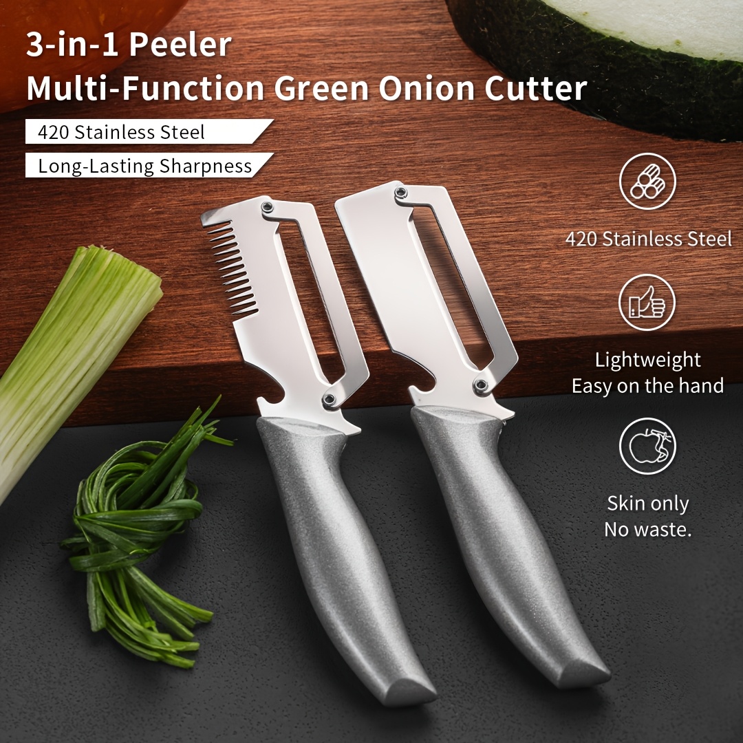 TEMU 2pcs Set, Multifunctional Peeler, And Bottle Opener - Ergonomic Handle, Effortless And Convenient Kitchen Tool For Peeling All Kinds Of