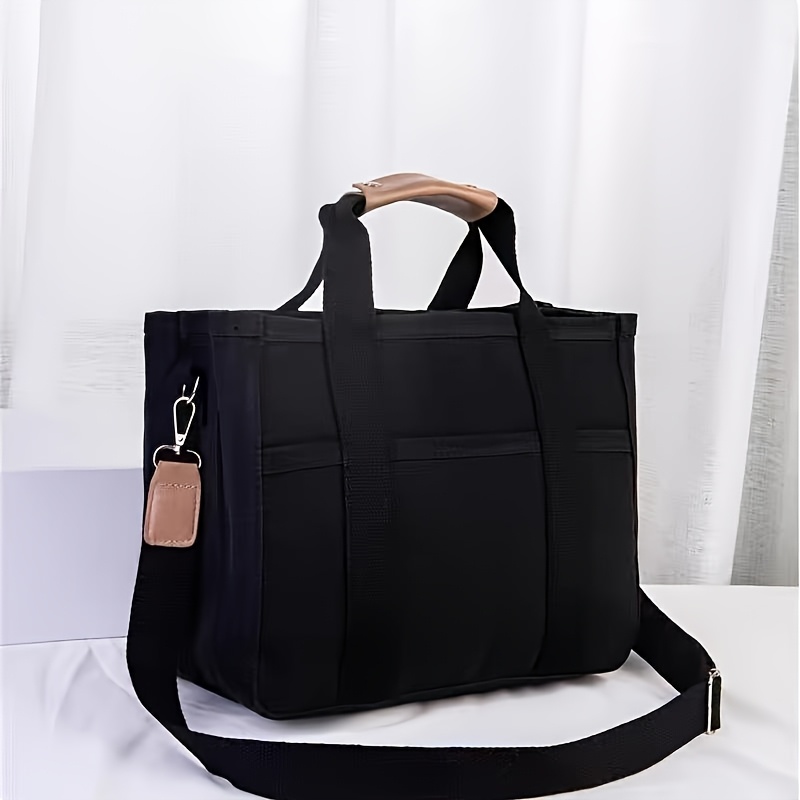 ★BLACKUP★ Mixed Tie Tote Bag Black P00000EM women's black tote bag multiple compartments adjustable
