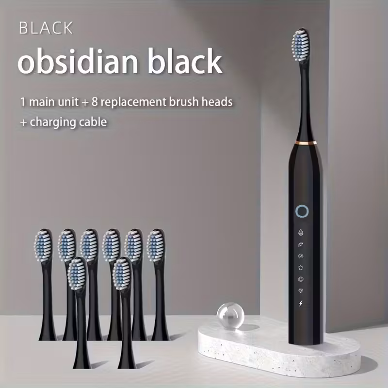 cepillo de dientes eléctrico inteligente con 6   42000vpm y temporizador inteligente - limpieza de dientes y encías, cepillo de dientes eléctrico recargable por usb con 4/8   de repuesto, cepillo de dientes eléctrico   para adultos,   disponibles, gran elección de regalo 5