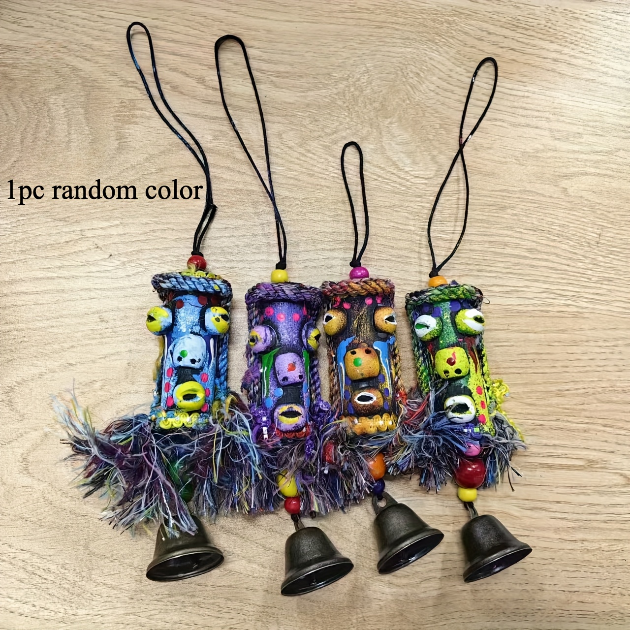 Image of Handmade Yunnan Ethnic Wind Chimes With Retro And Tassel Decorations - A Vibrant, Colorful, And Whimsical Design For Families That Batteries And Is