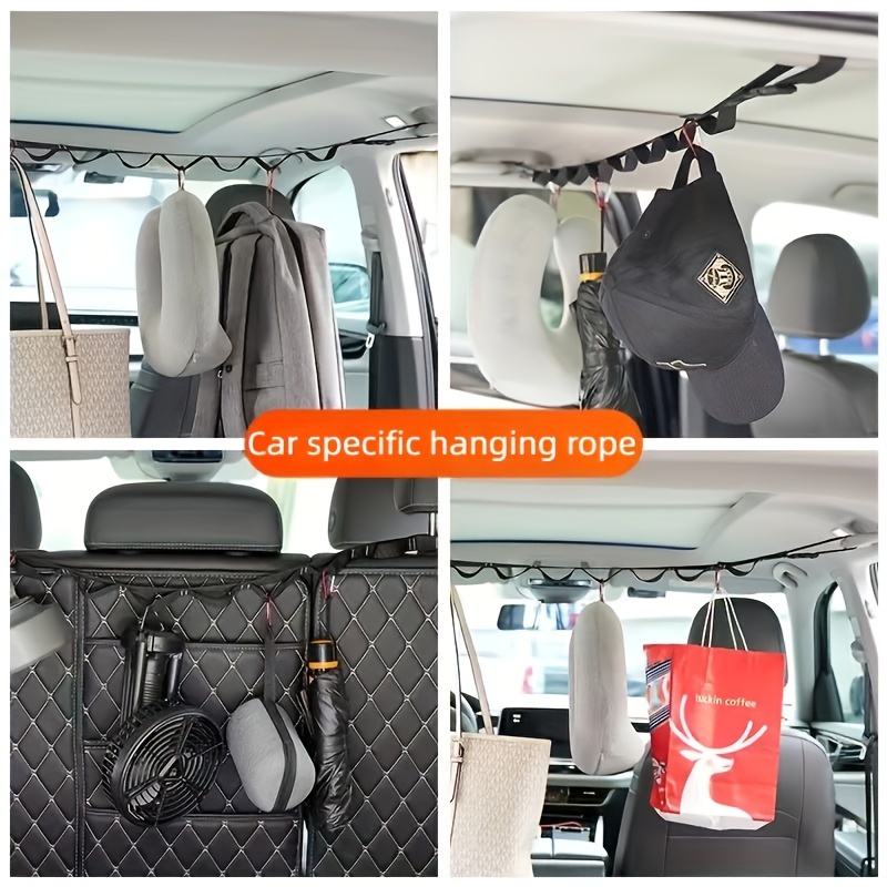 

1pc Car Mounted Clothes Drying Rope, Car Rear Row Fixed Clothes Hanger, Self Driving Travel Hanging Strap