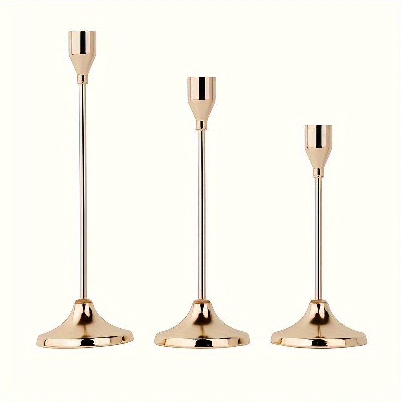 E-shop 3 Stück Metall Kerzenhalter, Weihnachts- Halloween-Tischdeko, Kerzenlicht-Dinner-Fotoprops, Hochzeits- Jubiläumsdeko, Wohn- Hoteldekoration,