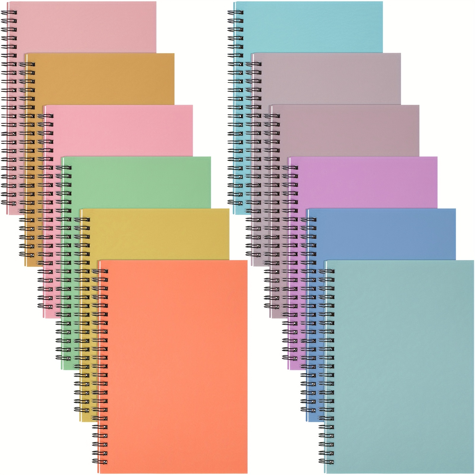 12pcs Spiral Notebooks For Work A5 8.3 X 5.7 Inches College Ruled Spiral Journal Notebook Cover Ruled Paper, 12 Colors, 60 Sheets, 120 Pages For Office School (candy Color)
