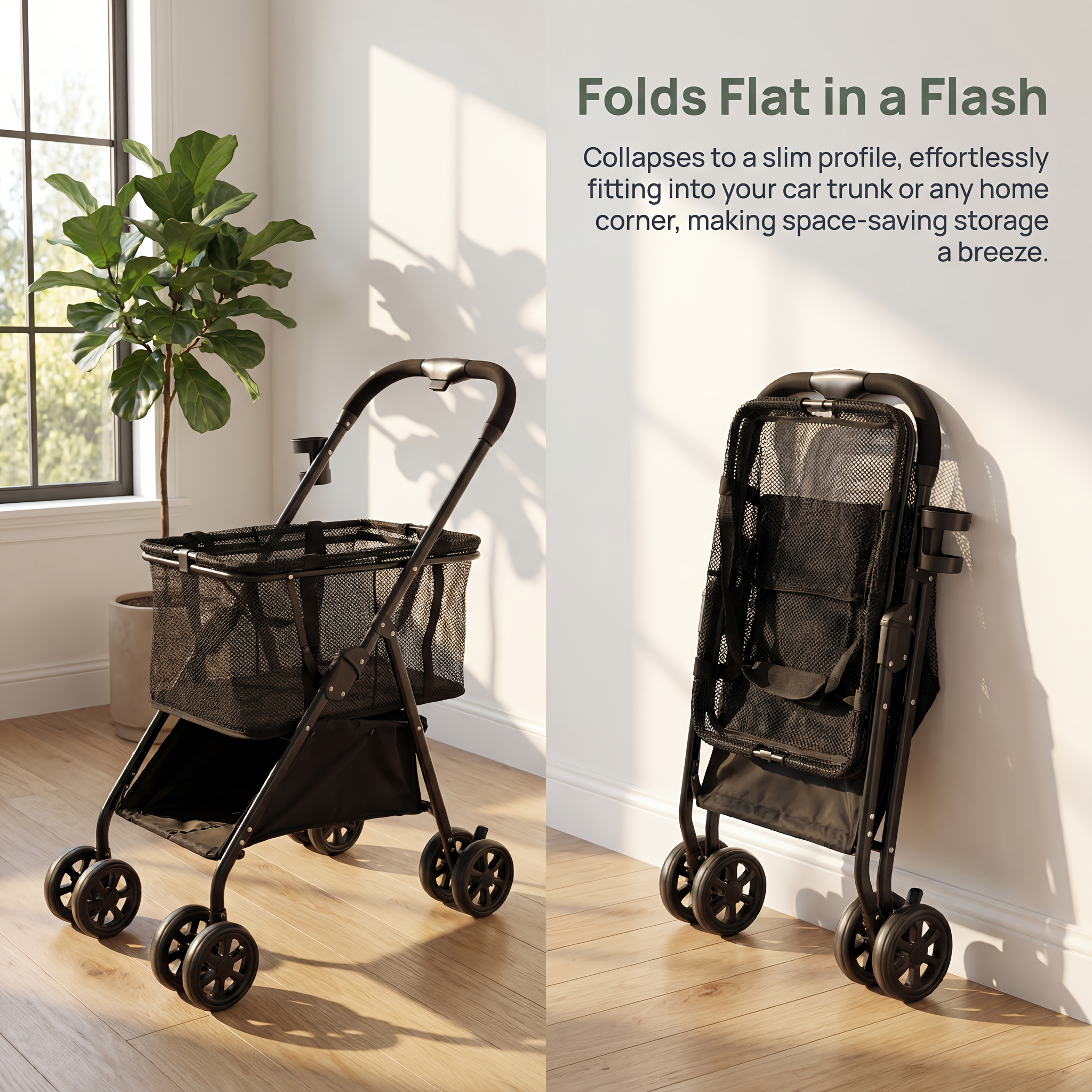item picture portable foldable grocery cart with 8   with brakes detachable shopping bags cat and dog pet stroller removable grocery   for food purchase large capacity portable cart camping multifunctional cart