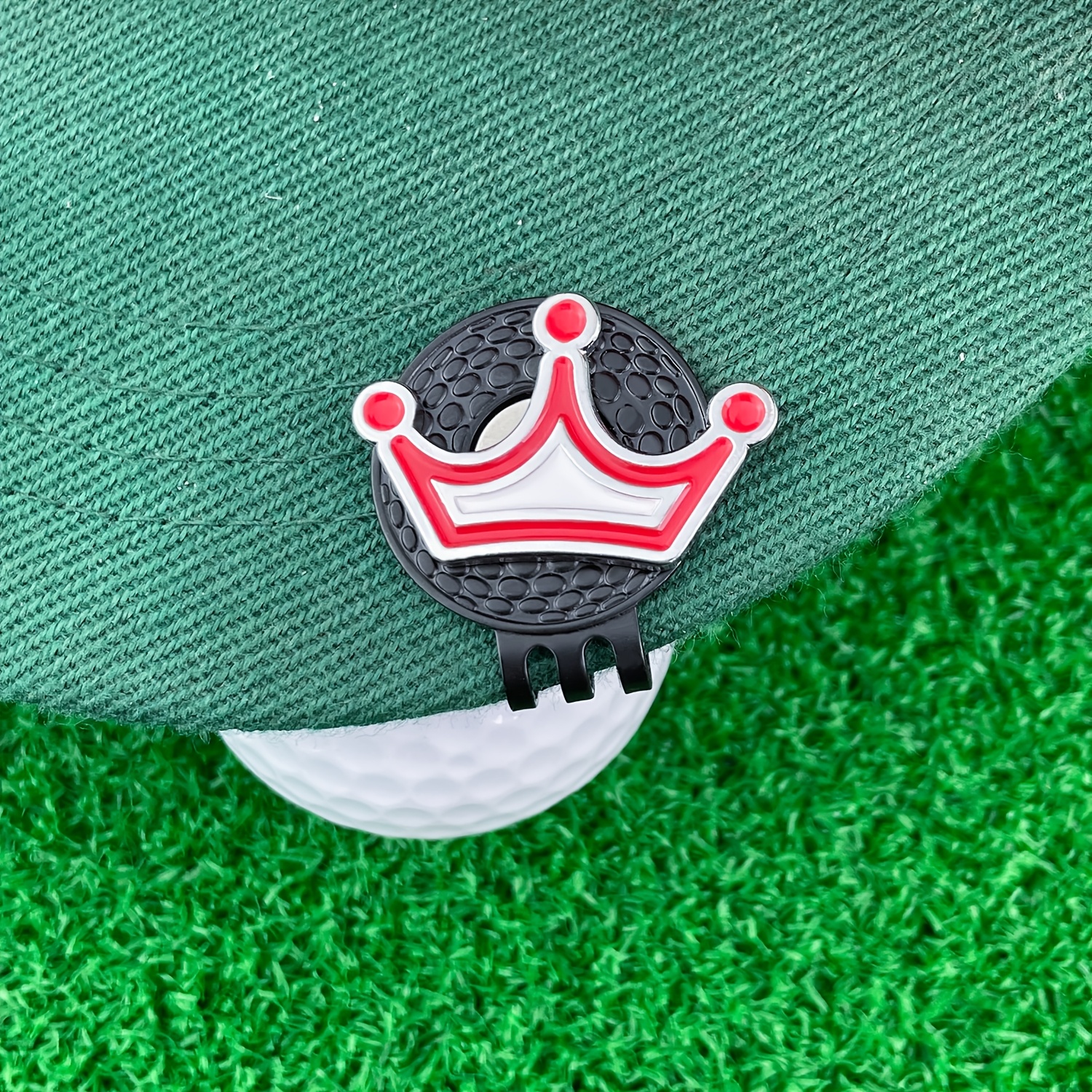TEMU This Metal Crown-shaped Golf Ball Emblem Is Detachable, Easy To Carry, And , Making It . It's A Golf Badge Accessory That Serves As A Wonderful