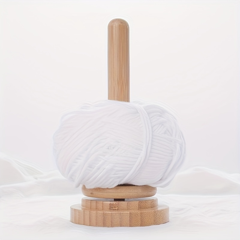 

Bamboo And Wood Yarn Holder Yarn Spool Home Knitting Yarn Spool Storage Rack Desktop Rotating Ball Wooden Winder