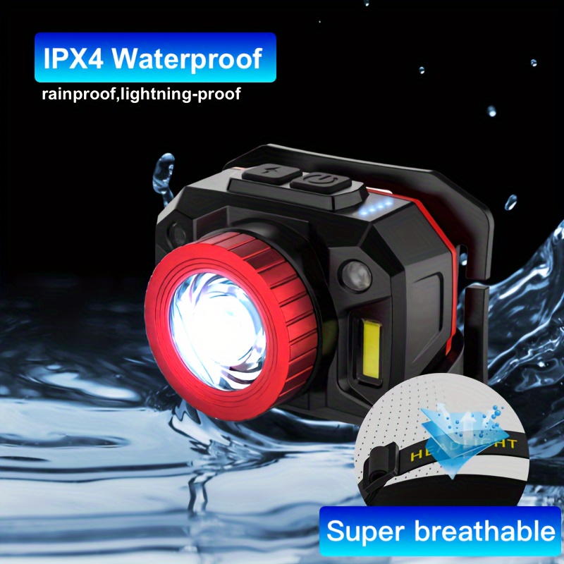 Rechargeable Headlamp Bright 9 Led Head Lamp With Red White Light Ipx4  Waterproof Headlight 8 Mode Head Flashlight For Outdoor Running Hunting  Fishing Hiking Camping Gear - Sports & Outdoors - Temu