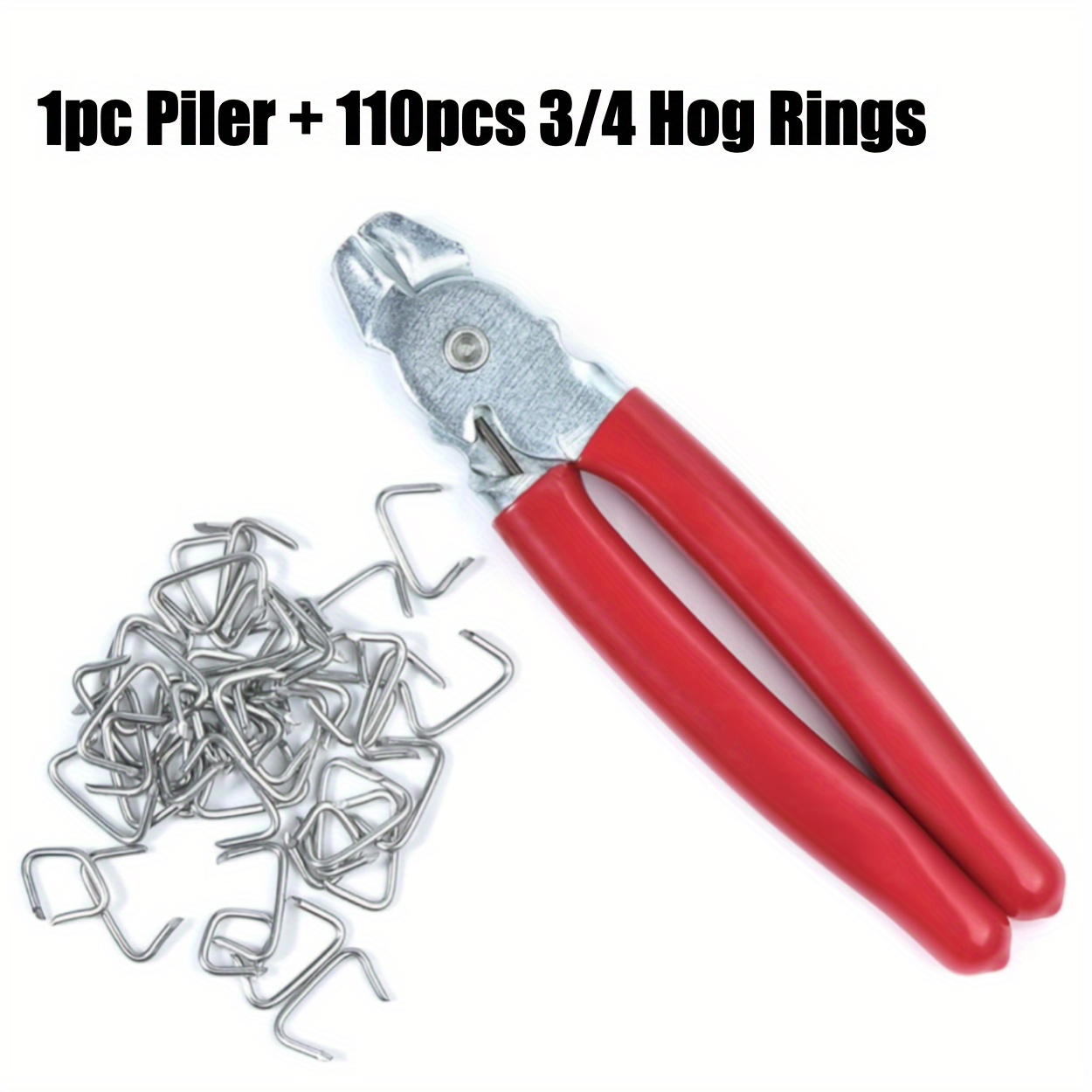 Image of 1pc Pliers And 110pcs Rings/ 410pcs Rings - Upholstery Installation Kit Suitable For Bungee/shock Cords, Animal Pet Cages, , Traps, Sausage Casings, Meat Bags, Fencing, And Railing