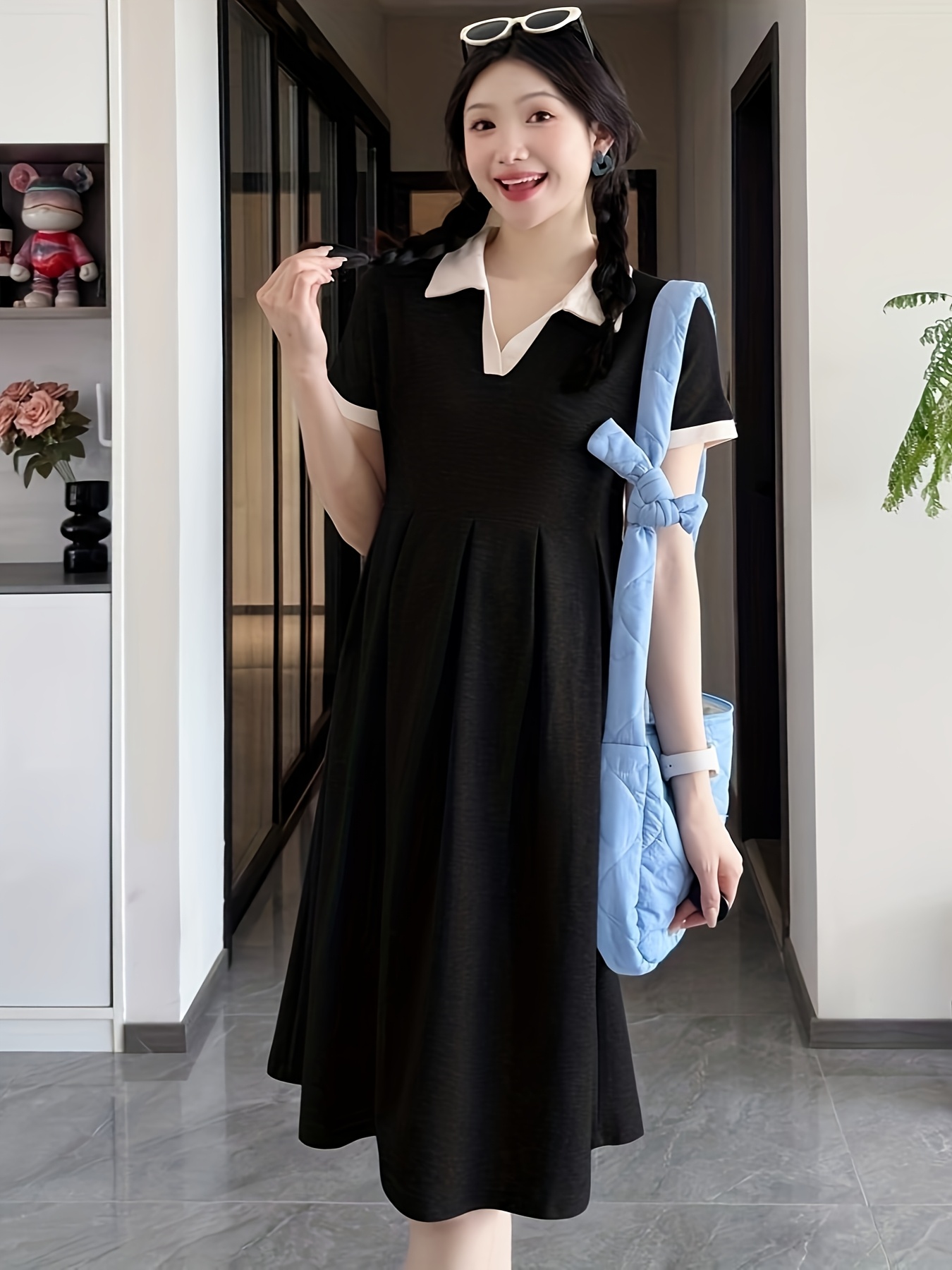green emerald velvet dress Women's Elegant Japanese Pleated Floral Dress – HEYFANCYSTYLE main image 1