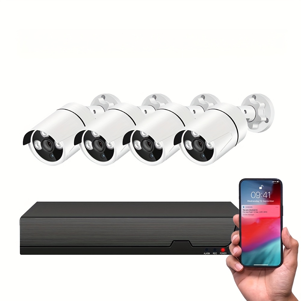 

3k Outdoor With Human Detection, 4ch Dvr And 4x 4mp Smart Home Wried Cctv Cameras, Night Vision, Indoor And Outdoor Use