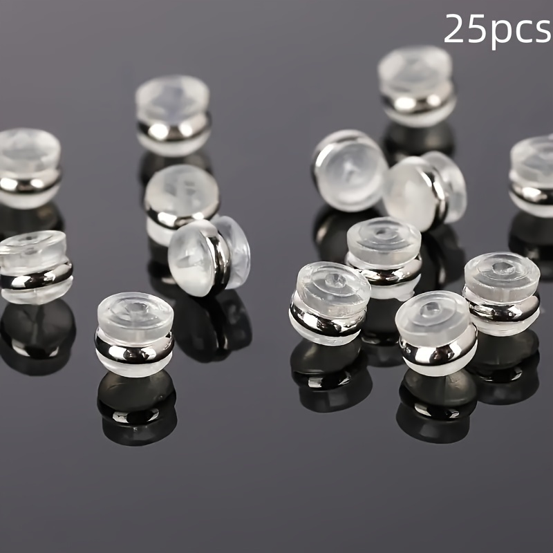 25pcs Earring Pin Backs, Silicone Earring Backs For Studs/ Ears, Locking Secure Earring Backs For Heavy Earrings No-irritate Hypoallergenic Earring Backs Replacement