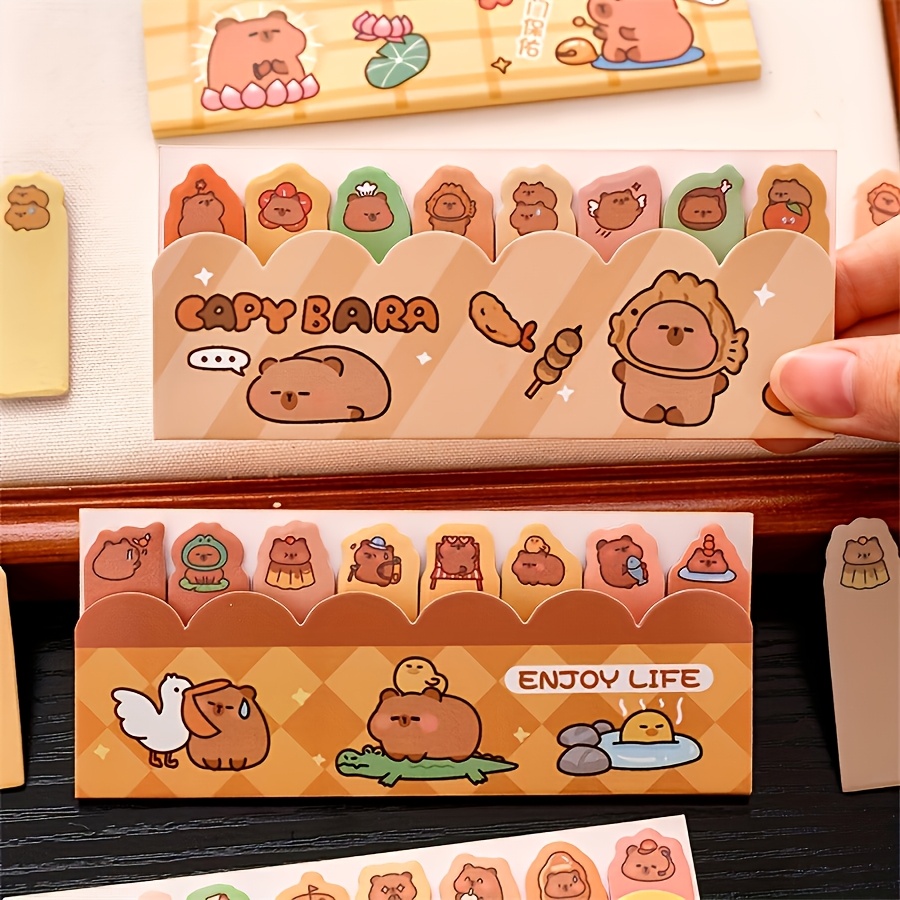 

A Set Of 120 Cute Capybara Notes - Cartoon Animal Index Labels, Easy To Organize, Very Suitable For Use