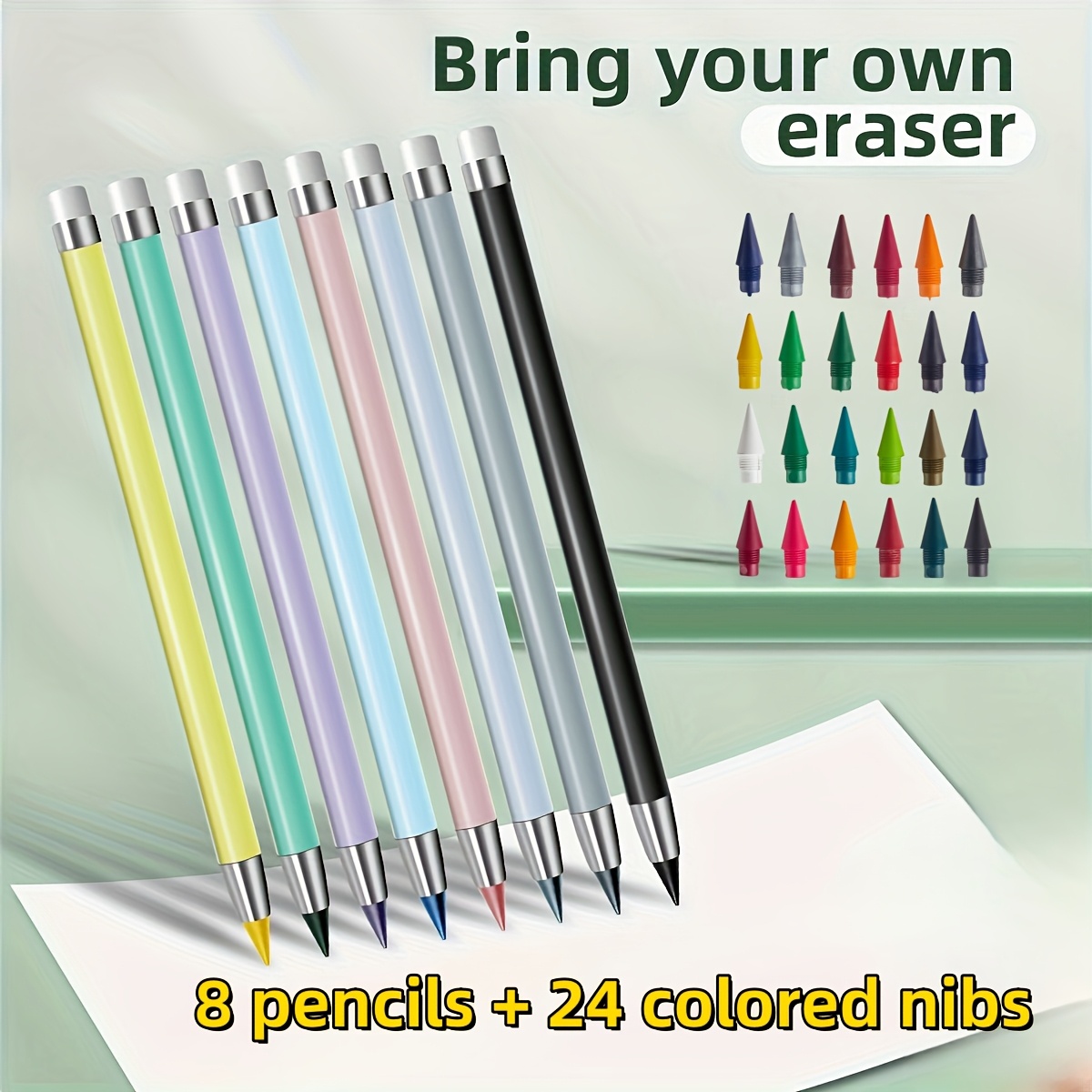 

32-color Long-lasting Pencil With Eraser - Infinity Writing, No Sharpening Required, Ideal For Sketching And School Supplies, Ergonomic Writing Tools | Fashionable Stationery | Pencils