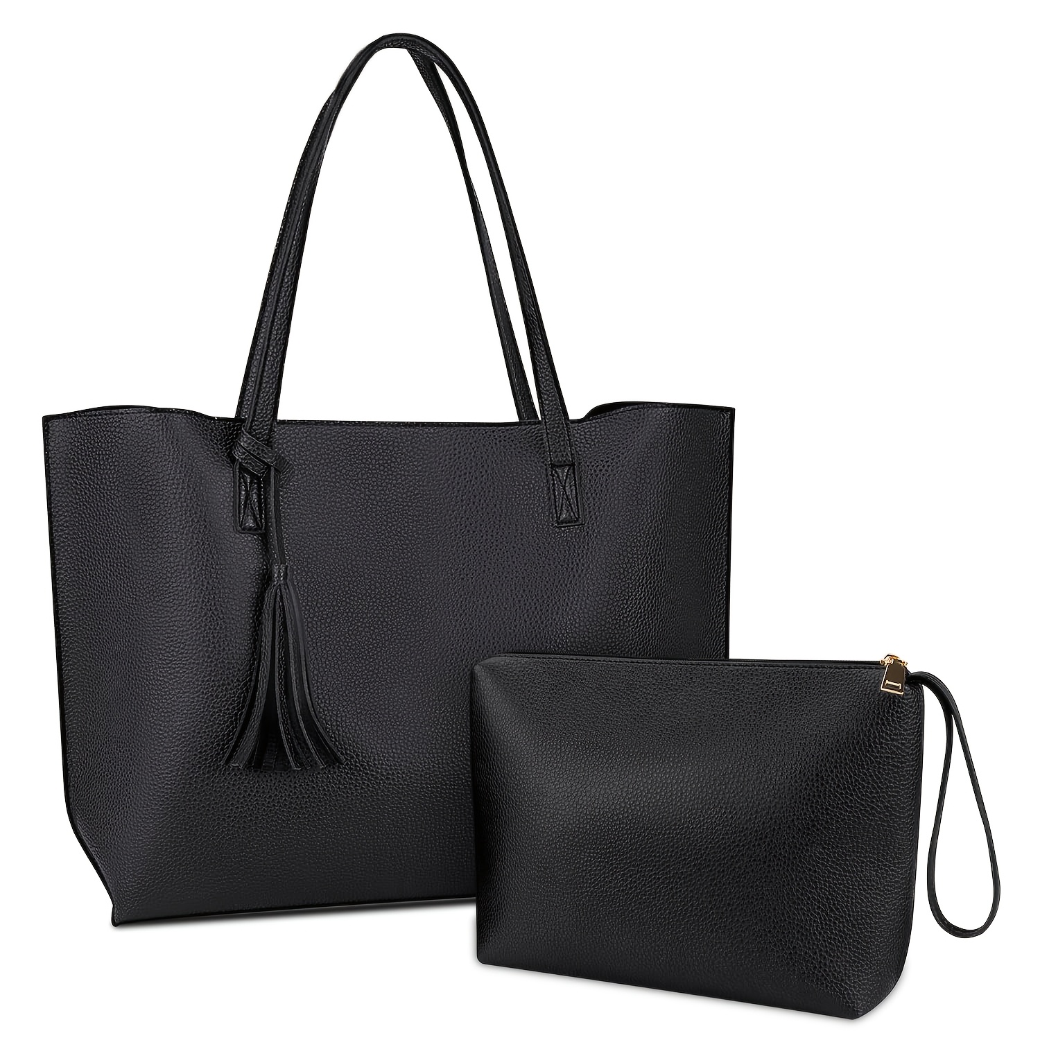 Image of Nubily Bag Women Large Bag Shoulder Bag Shopper Bags Women Shoulder Work Bag Women Tote Large 2pcs Set Black
