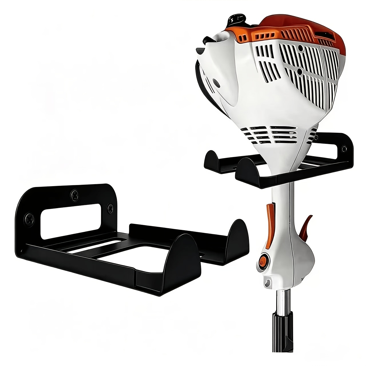 TEMU Support mural robuste en métal pour coupe-bordures, 1 pièce - Porte-débroussailleuse, Porte-outil de jardin, Solution de rangement d'outils pour