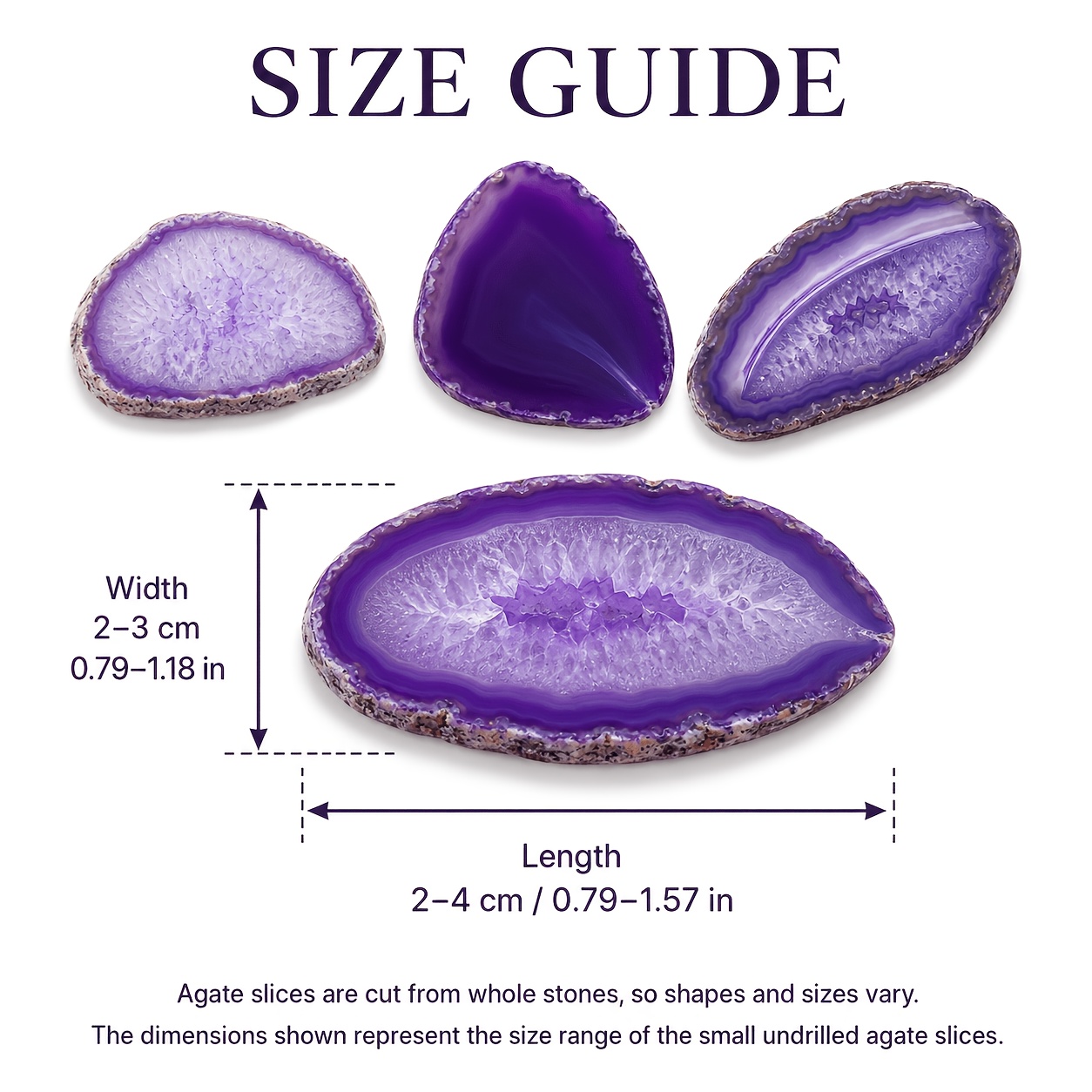Small No Hole Purple Agate Slices, Polished Crystal Geode Slabs