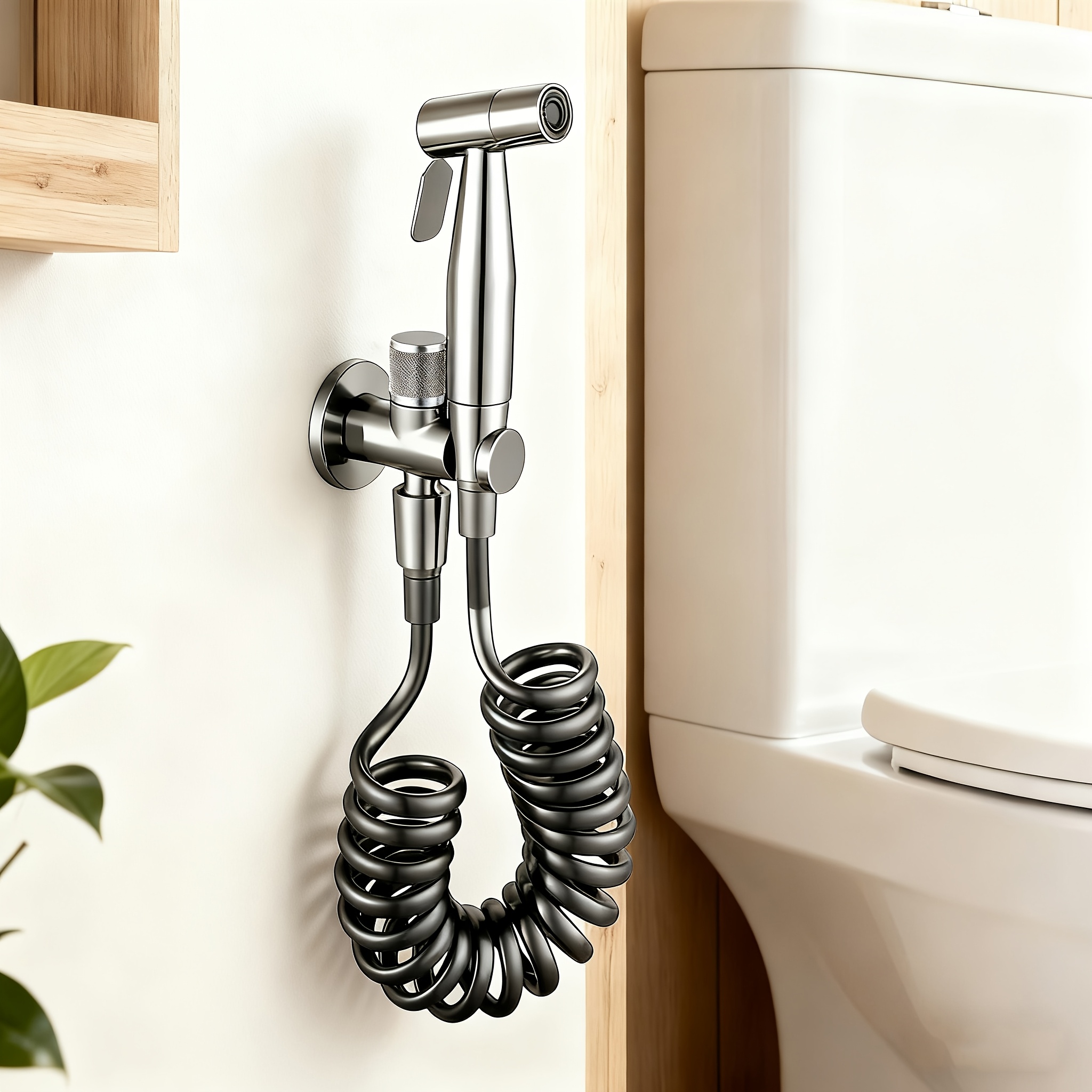 Image of G1/2 Stainless Steel Toilet Spray Gun Diverter Valve Toilet Toilet 's Washing Household High-pressure Flushing Artifact