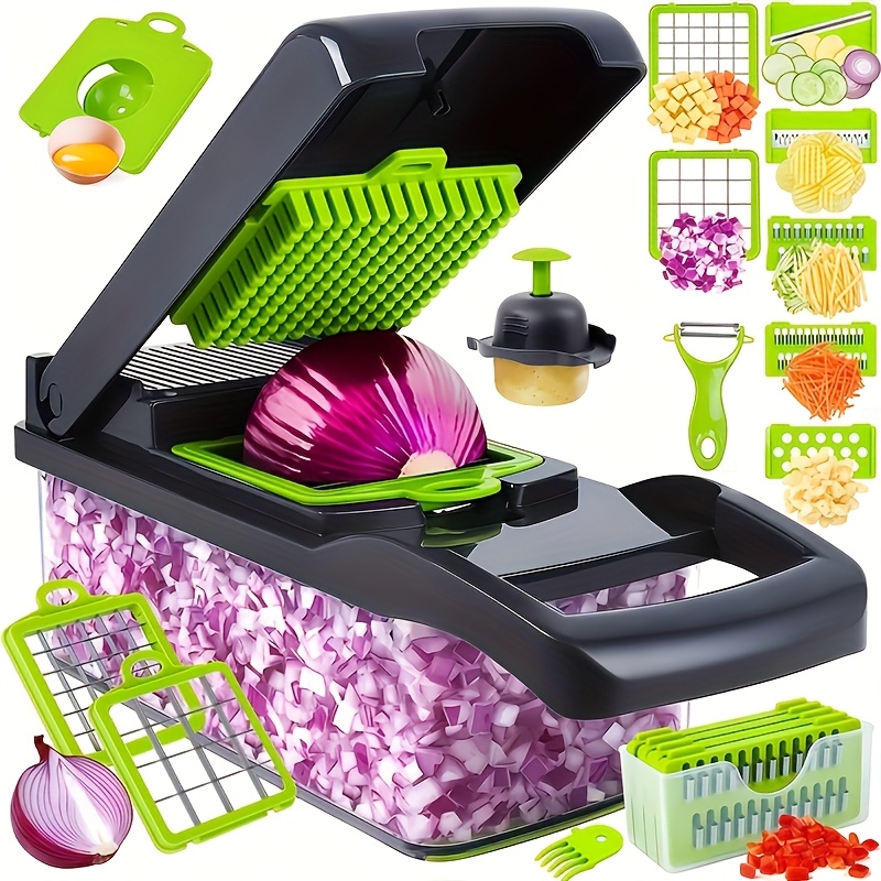 TEMU Vegetable Chopper, Professional Onion Chopper, 16in 1 Multifunctional Food Chopper, Kitchen Vegetable Slicer, Machine, Vegetable Chopper With ,