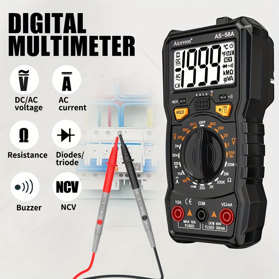 

Aicevoos High-precision Digital Multimeter - 2000 Counts, Dc/ac Voltage & Ohm Testing, Portable Electrician's Tool
