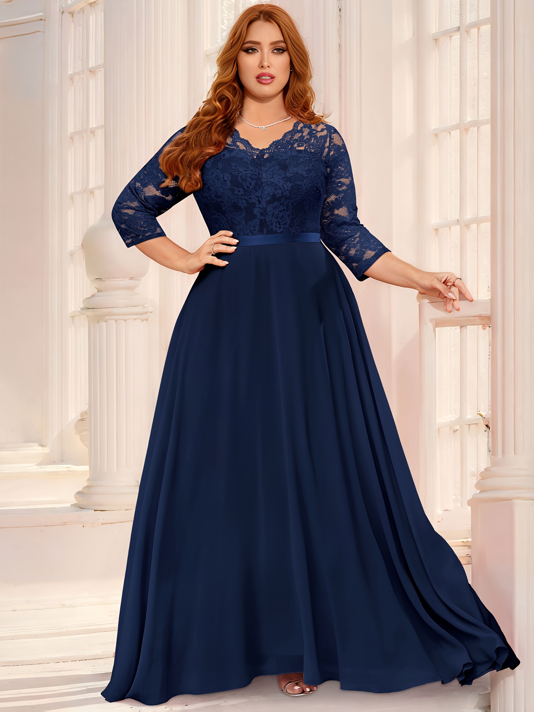 Plus Size - Plus Size - P6114 Women'S Formal Plus Size Bridesmaid Maxi  Dress