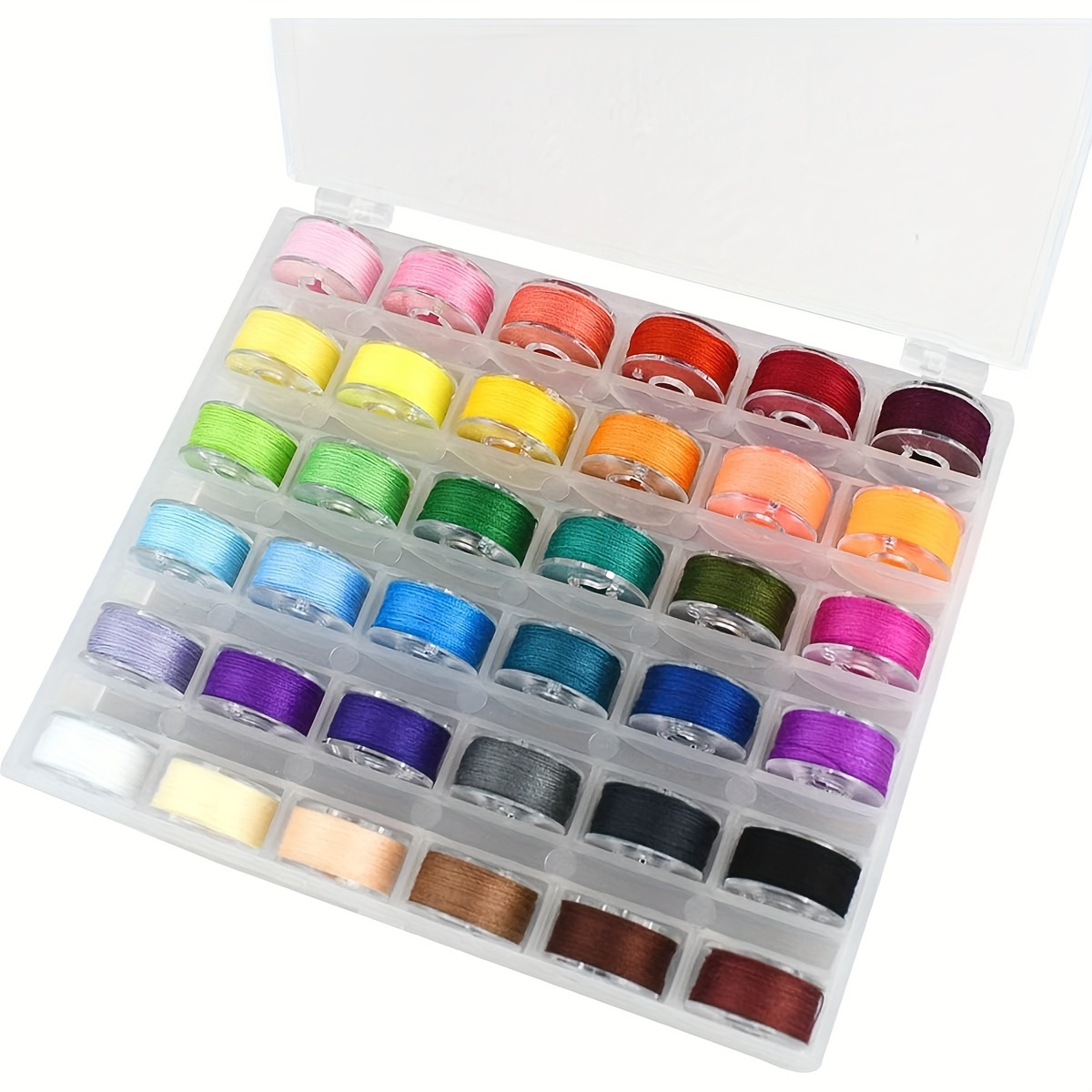 

36 Pcs Prewound Bobbins And Polyester Sewing With Storage Case, Assorted Colors, Compatible With Brother, , Singer, Embroidery And Sewing Machines