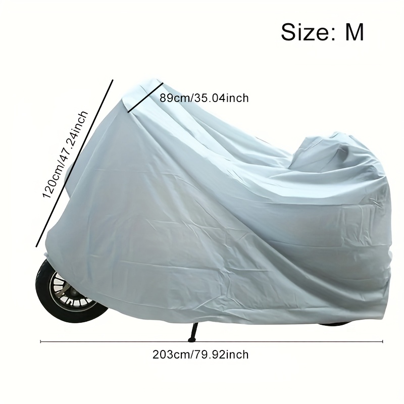 Funda Impermeable Para Moto Tamaño XXXL - 265x105x125 Cm, Tela Oxford 190T, Con Hebilla Y Agujeros Para Candado