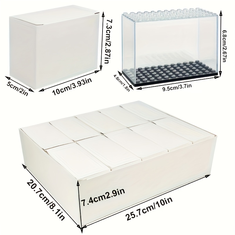 20 Stackable Miniature Display Boxes - Clear Acrylic, Dust-proof Display Boxes For Displaying Figures And Building Blocks, (large 10pcs) (small 20pcs)